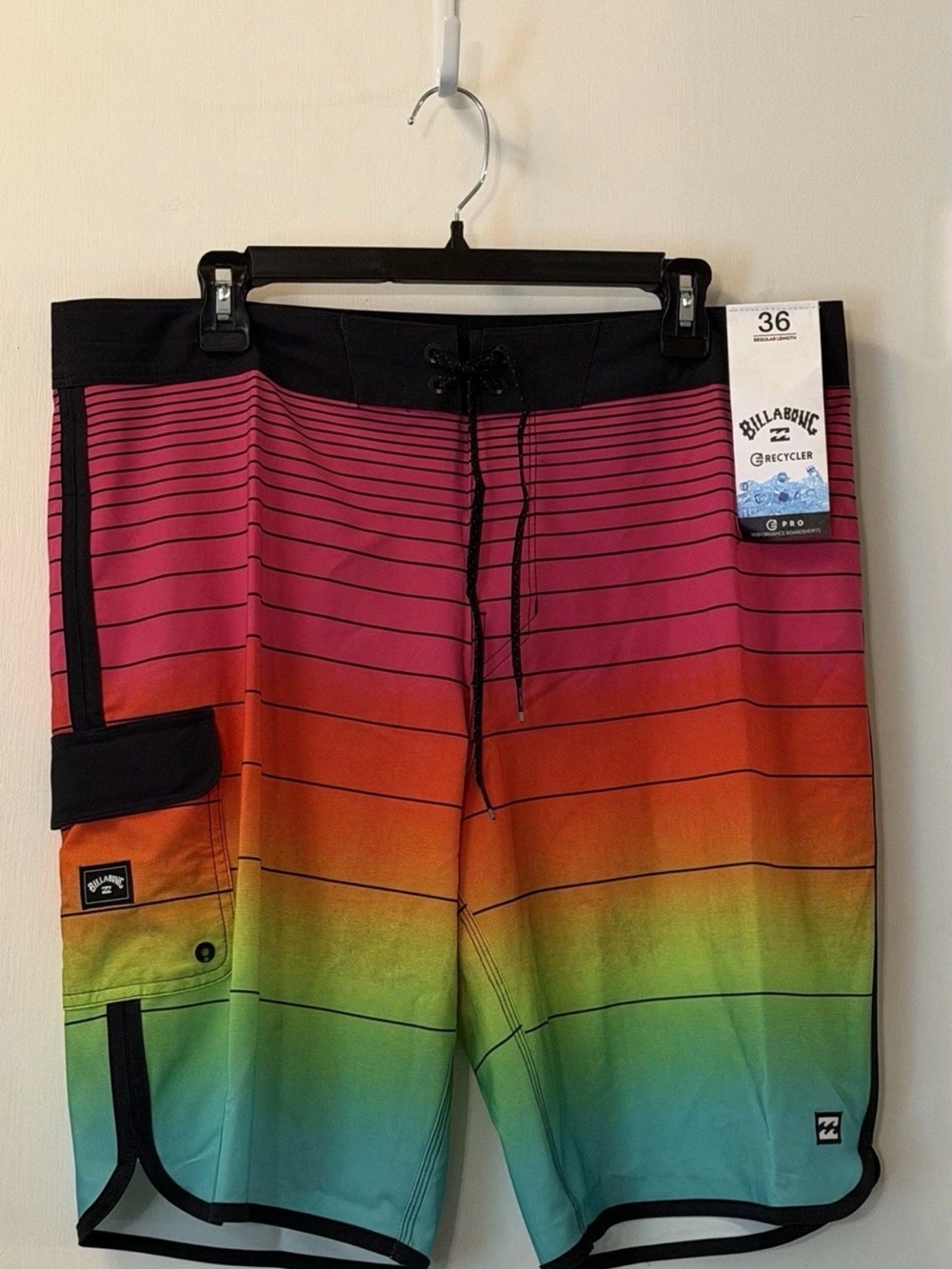 Billabong Men's Gradient Pink Orange Green Blue Board Shorts